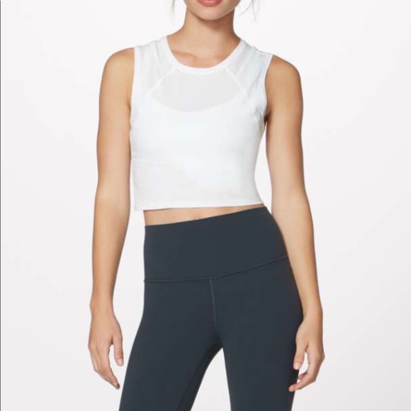 lululemon athletica Tops - Lululemon Line Up Crop Tank | White